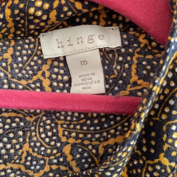 Hinge Blouse Gold and Navy M - Picture 3 of 10